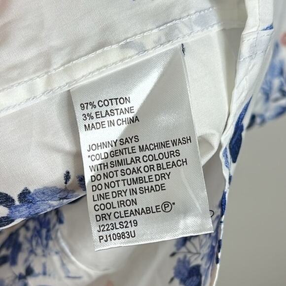 Johnny Bigg Men's Big & Tall William Floral Stretch Button Up Shirt in Pink 5XL - Picture 4 of 6